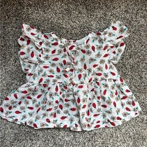 Basic Editions ladybug Print Peplum Blouse